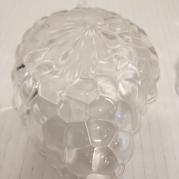 Grape Cluster Shape Candy Dishes Set Of Two Cut Glass Crystal 7" x 4.5" Vintage - Picture 5 of 8